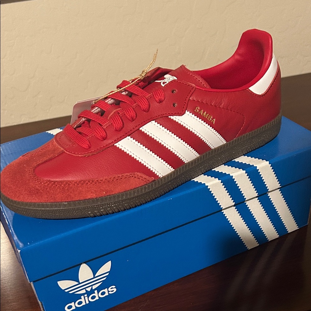 Adidas Samba Red and White Men's Sneakers